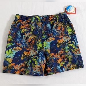 NWT Boys Blue Palm Print UPF 50+ UV Protection Swim Trunks, Size 24 Months
